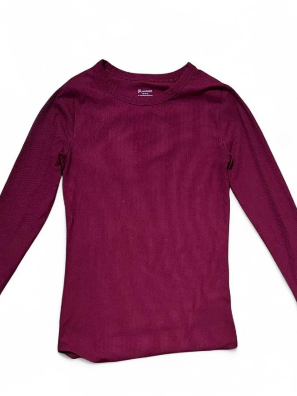 No Boundaries Long Sleeve Ribbed Top - Berry Plum